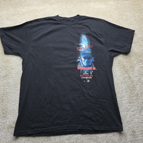 Vintage Dale Earnhardt Jr T Shirt Mens XL Black 2004 Dayton 500 Champion - Picture 7 of 10